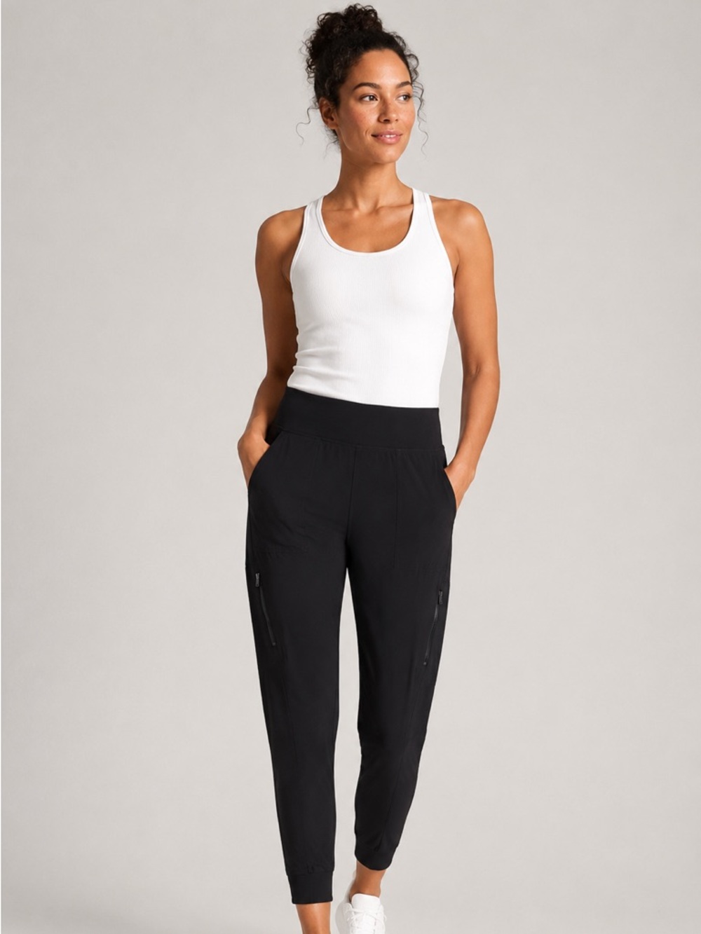 Athleta Black Stretch Jogger‎ Pants with Zip Pockets